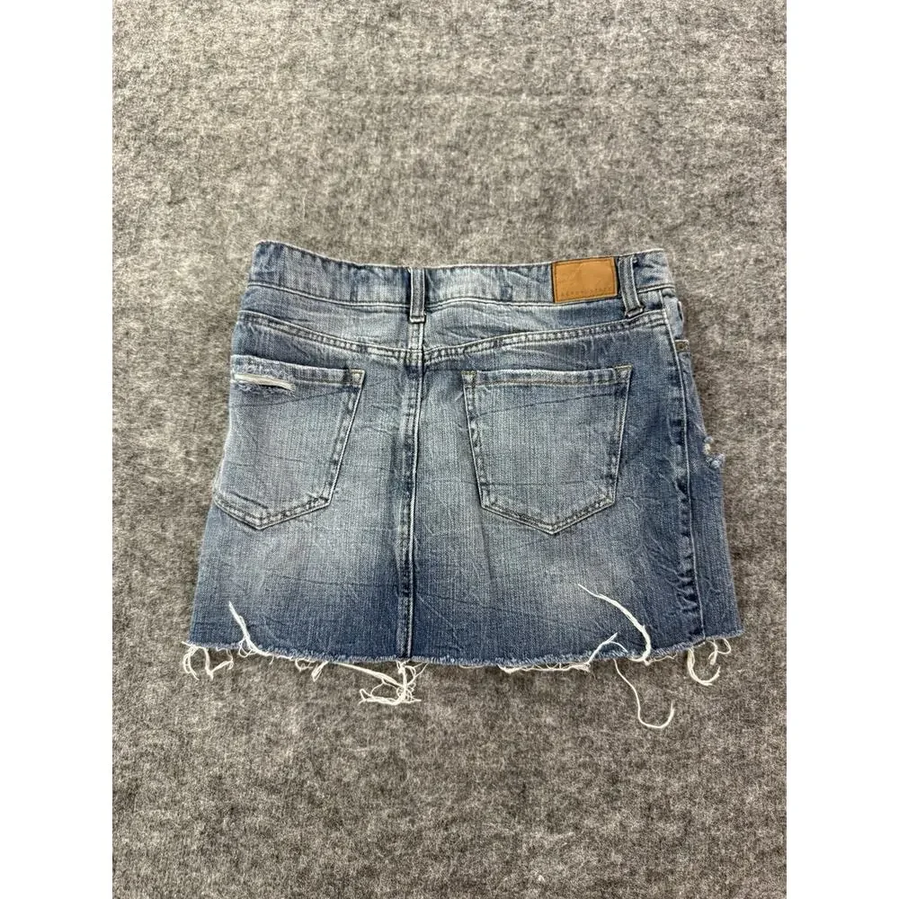 Aeropostale Denim Skirt Womens 8 Blue Micro Mini Ripped Casual Summer N90